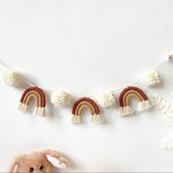 Macrame Rainbow Garland Baby Shower Garland Decor Baby Room Decor - Picture 2 of 5